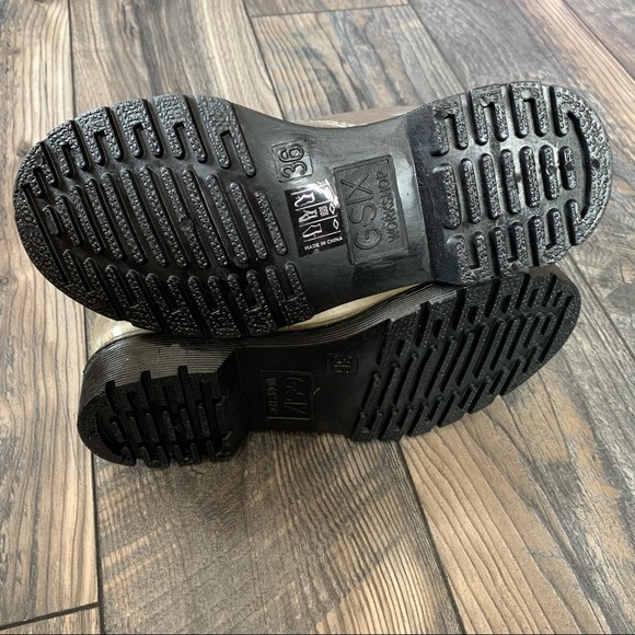 New! Workshop G-SIX Clear Boot Gold Glitter Sz 6 - Picture 4 of 4